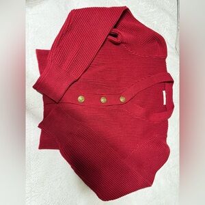 The Limon Women's Red Button-Up Sweater Size XS